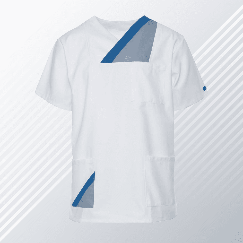 Bluza Medyczna Hanover Krotki Rekaw Biała N/S – bluzki medyczne męskie