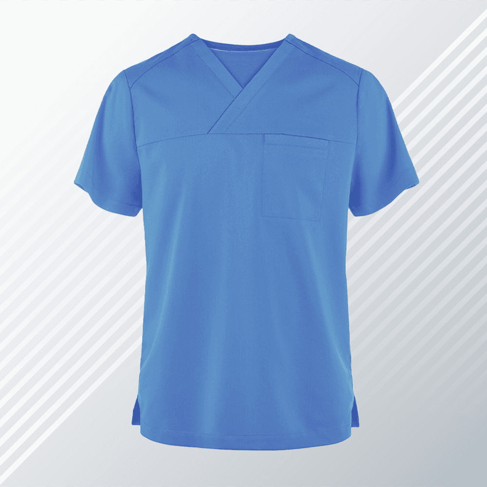 Bluzka Operacyjna MINDIN - Jasno Niebieski – bluzki medyczne męskie