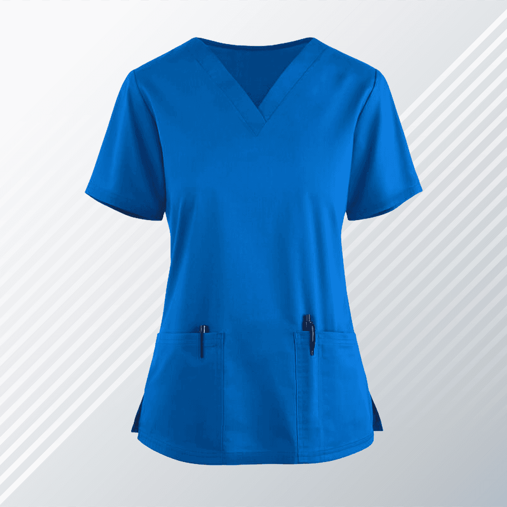 Bluzka Operacyjna MINDIN - Bayer - Niebieska – bluzki medyczne damskie